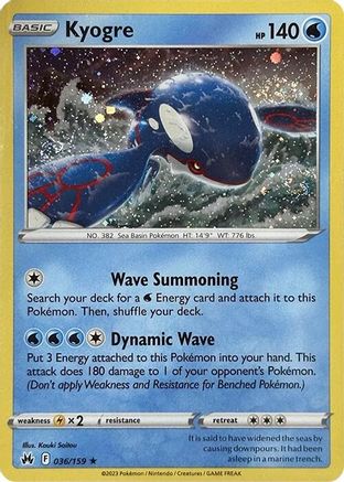 Miscellaneous Cards & Products Kyogre - 036/159 (Pixel Holo) #036
