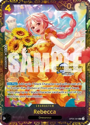 Rebecca (October Championship 2024 Online Regional), One Piece Promotion Cards #OP05-091, Super Rare