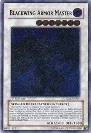 Yugioh Blackwing Armor Master CRMS-EN041   Ultimate Rare Unlimited Edition NM
