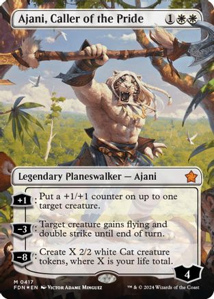 Ajani, Caller of the Pride (Borderless) (Mana Foil)