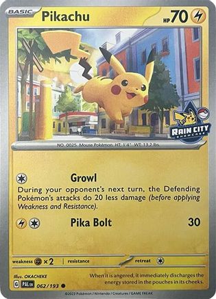Miscellaneous Cards & Products Pikachu (Rain City Showcase) #062