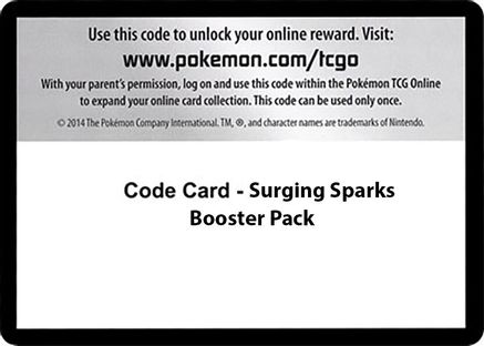 Code Card - Surging Sparks Booster Pack  Surging Sparks Pokémon card