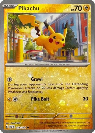 Miscellaneous Cards & Products Pikachu - 018/091 (Reverse Cosmos Holo) #018