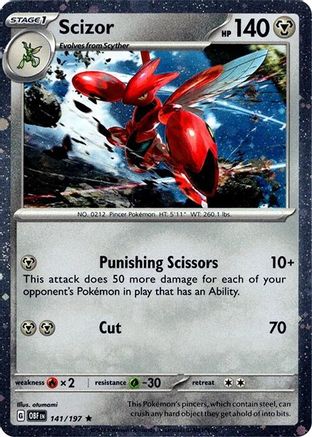 Miscellaneous Cards & Products Scizor - 141/197 (Cosmos Holo) #141