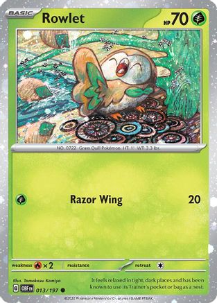 Miscellaneous Cards & Products Rowlet - 013/197 (Cosmos Holo) #013