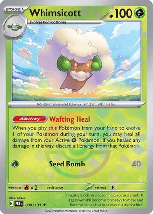 SV: Prismatic Evolutions Whimsicott (Poke Ball Pattern) #008