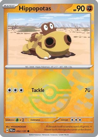 SV: Prismatic Evolutions Hippopotas (Poke Ball Pattern) #052