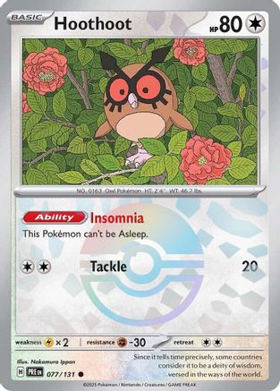 SV: Prismatic Evolutions Hoothoot (Poke Ball Pattern) #077