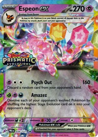 Miscellaneous Cards & Products Espeon ex - 034/131 (Prismatic Evolutions Stamp) #034