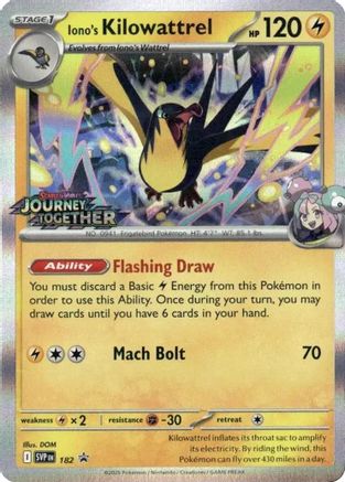 SV: Scarlet & Violet Promo Cards Iono's Kilowattrel - 182 (Prerelease) #182