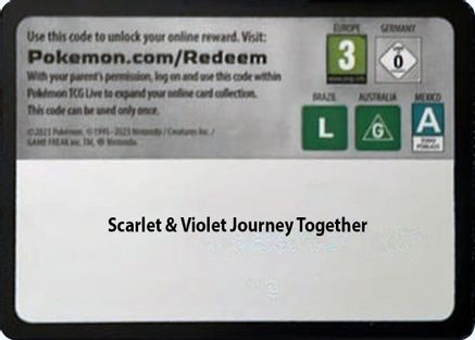Code Card - Journey Together Booster Pack  Journey Together Pokémon card