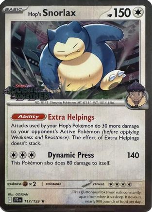 Miscellaneous Cards & Products Hop's Snorlax - 117/159 (Cosmos Holo) #117