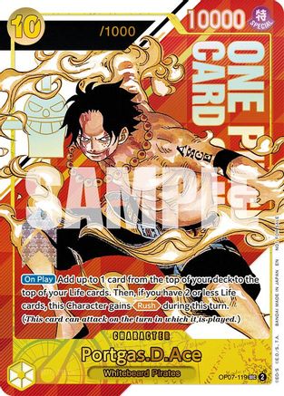Portgas.D.Ace (Serial Numbered), One Piece Promotion Cards #OP07-119, Secret Rare