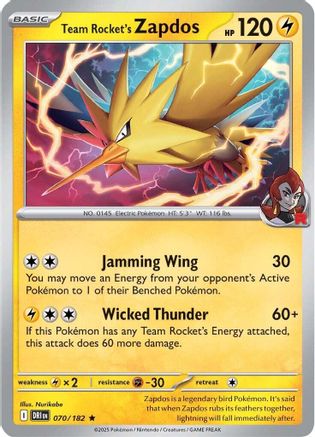 SV10: Destined Rivals Team Rocket's Zapdos #070