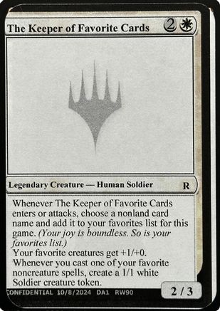 The Keeper of Favorite Cards