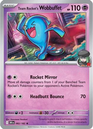 SV10: Destined Rivals Team Rocket's Wobbuffet #082