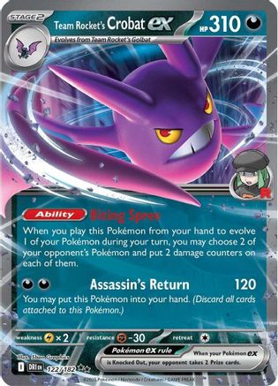 SV10: Destined Rivals Team Rocket's Crobat ex #122
