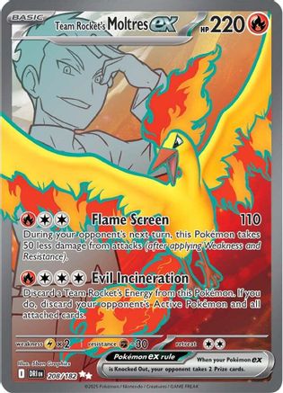 SV10: Destined Rivals Team Rocket's Moltres ex #208