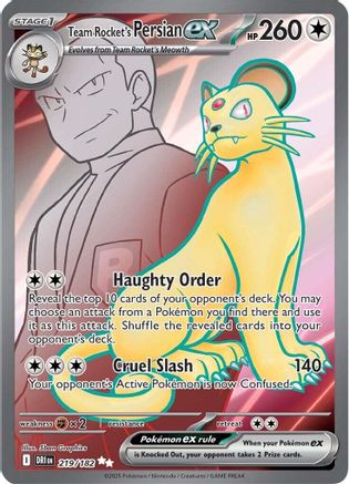 SV10: Destined Rivals Team Rocket's Persian ex #219