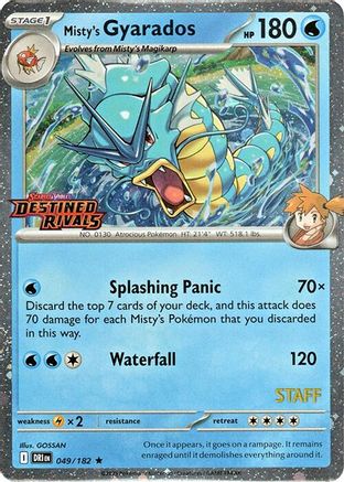 Miscellaneous Cards & Products Misty's Gyarados (Prerelease) [Staff] #049