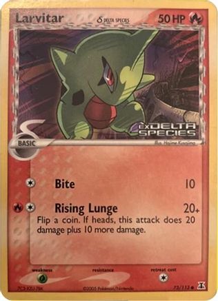 Miscellaneous Cards & Products Larvitar (Delta Species Stamp) #73