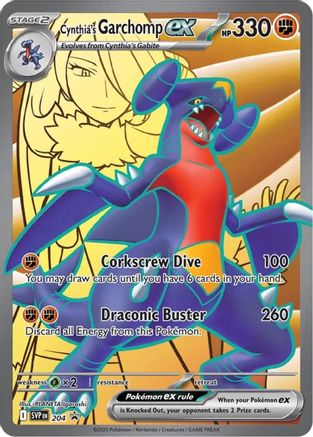 Cynthia's Garchomp ex 204 SVP Black Star Promos Pokémon card