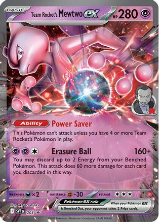 Team Rocket's Mewtwo ex 205 SVP Black Star Promos Pokémon card
