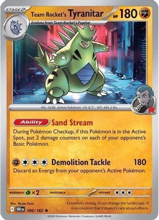 Deck Exclusives Team Rocket's Tyranitar (Non-holo) #096