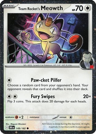 Miscellaneous Cards & Products Team Rocket's Meowth (Cosmos Holo) #149