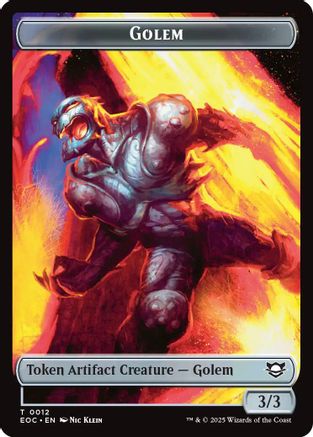 Commander: Edge of Eternities Golem (0012) // Golem (0014) Double-Sided Token #12