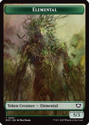 Commander: Edge of Eternities Elemental (0007) // Golem (0014) Double-Sided Token #7
