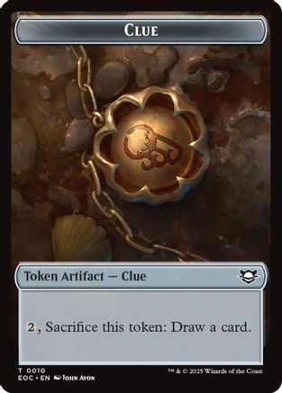 Commander: Edge of Eternities Clue // Beast (0005) Double-Sided Token #10