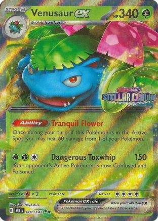 Miscellaneous Cards & Products Venusaur ex (Stellar Crown Stamp) #001
