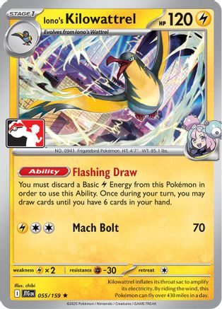 Prize Pack Series Cards Iono's Kilowattrel #055
