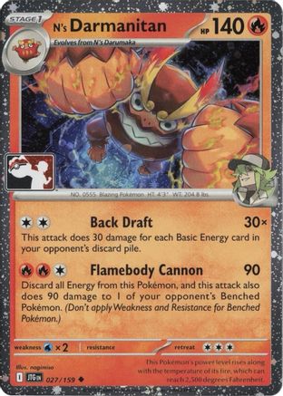 Prize Pack Series Cards N's Darmanitan #027