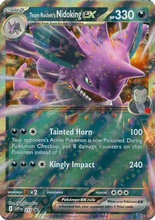 Team Rocket's Nidoking ex 217 SVP Black Star Promos Pokémon card