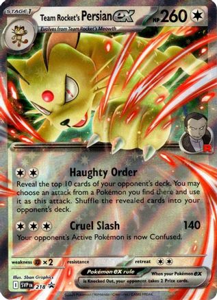 Team Rocket's Persian ex 218 SVP Black Star Promos Pokémon card