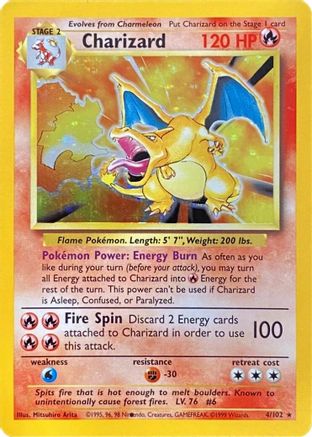 Base Set Charizard (Black Dot Error) #004