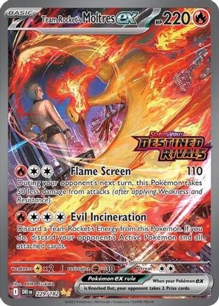 Miscellaneous Cards & Products Team Rocket's Moltres ex - 229/182 (Destined Rivals Stamp) #229