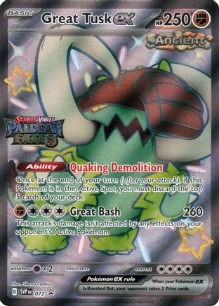 Miscellaneous Cards & Products Great Tusk ex - 072 (Paldean Fates Stamped) #072