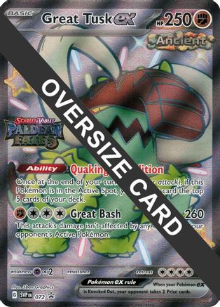 Jumbo Cards Great Tusk ex - 072 (Paldean Fates Stamped) #072