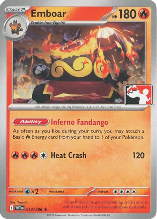 Prize Pack Series Cards Emboar #013