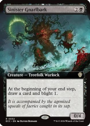 Commander: Lorwyn Eclipsed Sinister Gnarlbark (Extended Art) #32