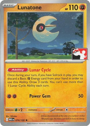 Prize Pack Series Cards Lunatone #074