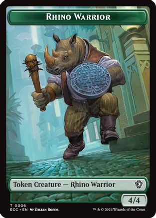 Commander: Lorwyn Eclipsed Rhino Warrior // Elemental (0009) Double-Sided Token #6