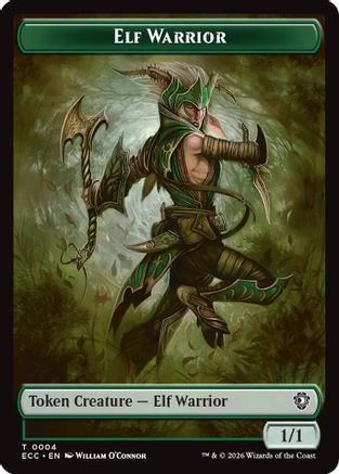 Commander: Lorwyn Eclipsed Elf Warrior (0004) // Plant (0005) Double-Sided Token #4