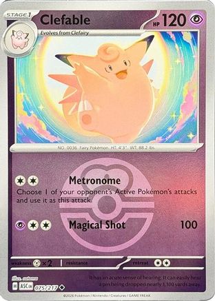 ME: Ascended Heroes Clefable (Love Ball) #075