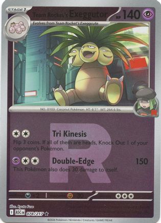 ME: Ascended Heroes Team Rocket's exeggutor (Team Rocket) #078