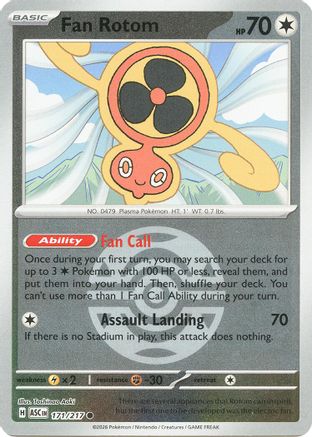 ME: Ascended Heroes Fan Rotom - 171/217 (Dusk Ball) #171