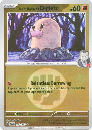 ME: Ascended Heroes Team Rocket's Diglett (Energy Symbol Pattern) #100